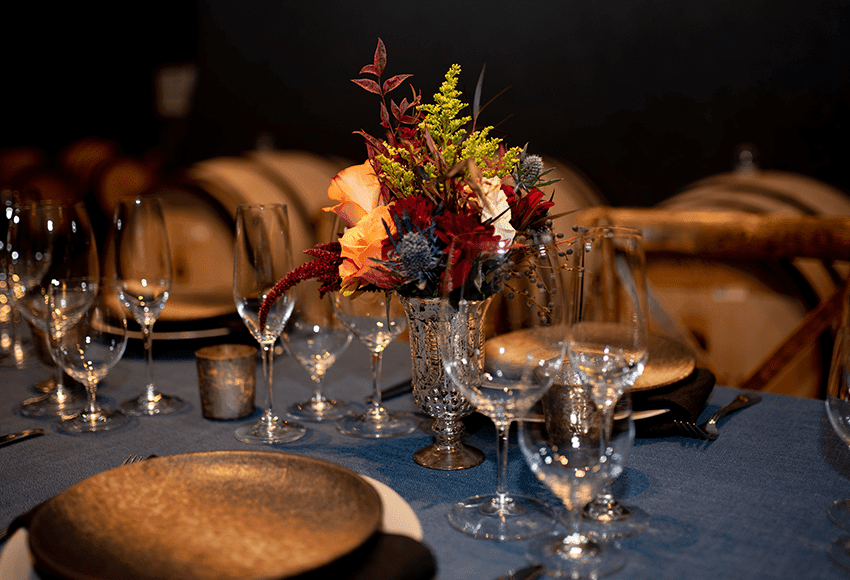 Sonoma wedding reception décor and floral design